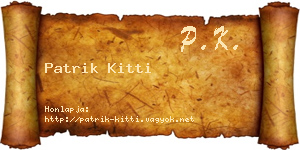 Patrik Kitti névjegykártya